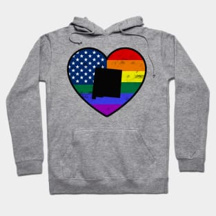 New Mexico United States Gay Pride Flag Heart Hoodie